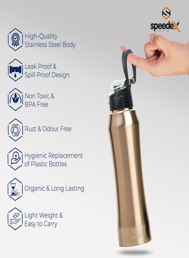Speedex Stainless Steel Water Bottle 1 Litre, Leakproof Flipper Cap 1 Ltr, Copper Gold, Bottles 1+ Litre for School, Gym, Office, Boys, Girls, Men, Women, Kids, Fridge 1Ltr - 1000 ml - Set of 2 - Image 3